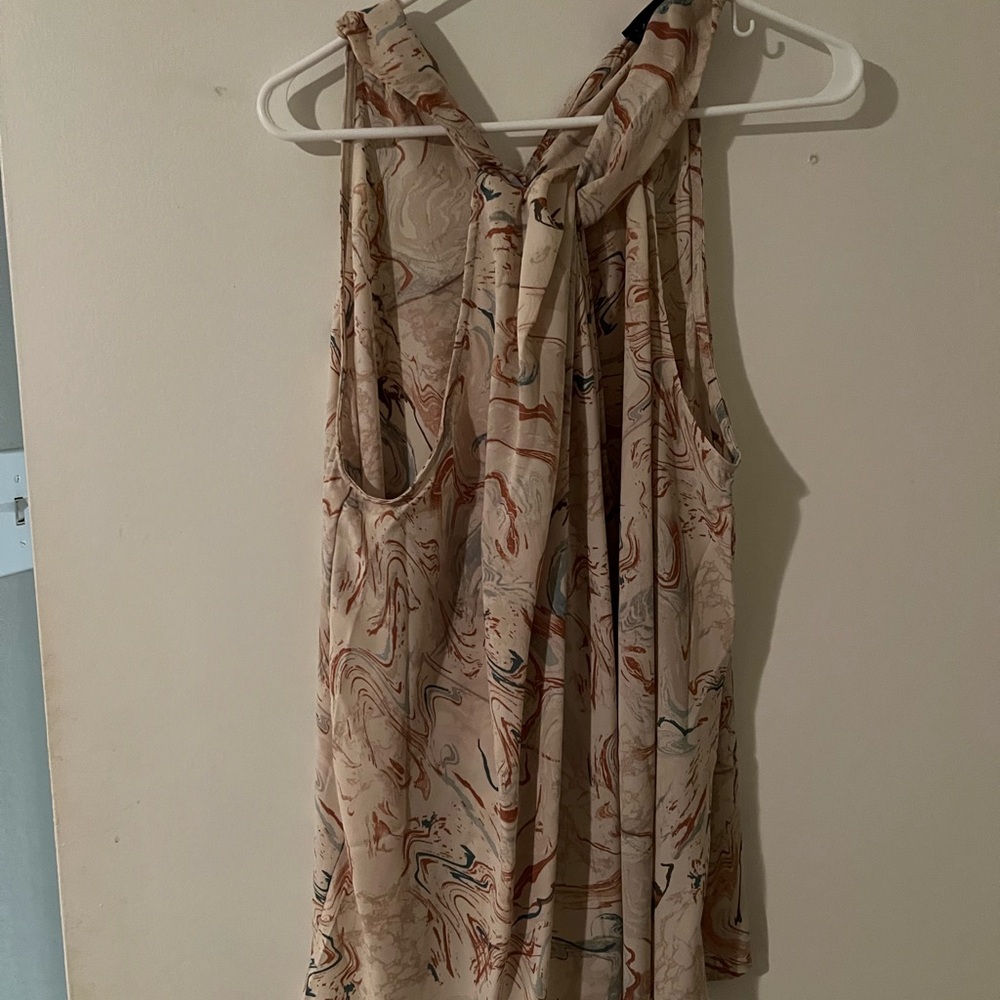 Chic Beige Patterned Women's Blouse